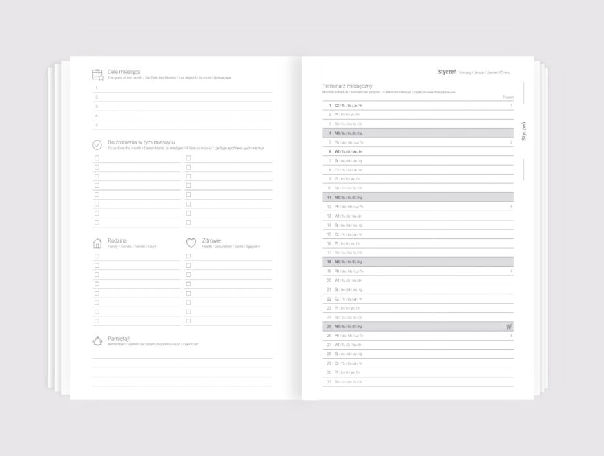 blok kalendarze tygodniowe A4 2026 dobre kalendarze dk smart design 4