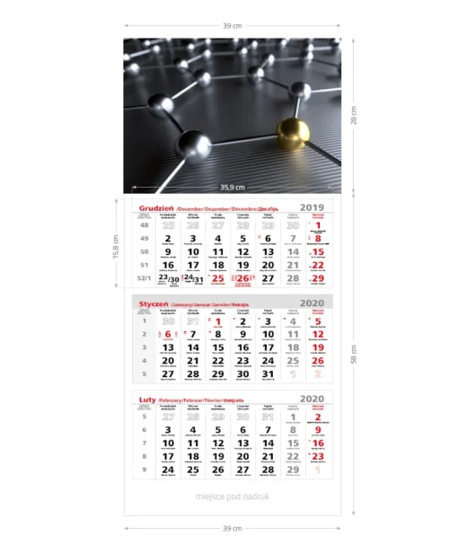 kalendarze trojdzielne maxi