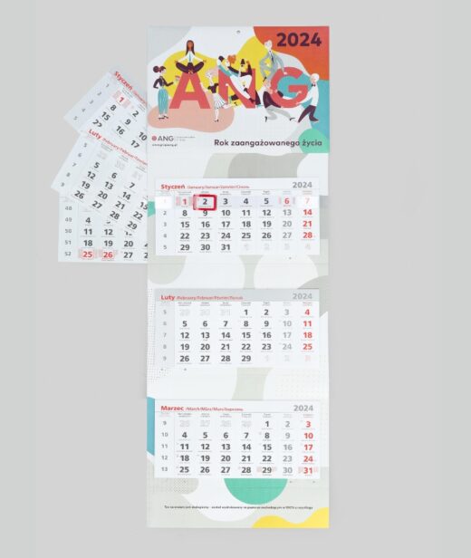 trójdzielne kalendarze firmowe