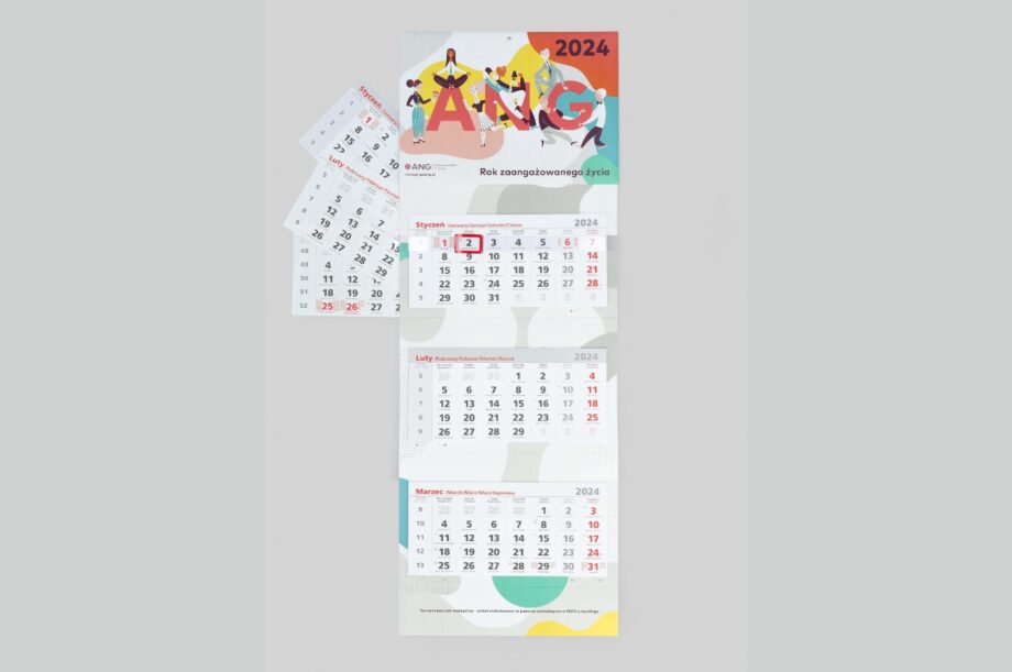 trójdzielne kalendarze firmowe